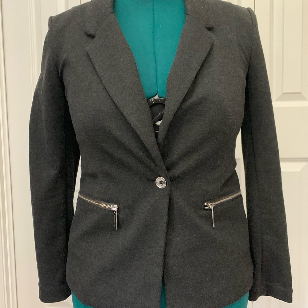 Michael Kors ponte knit gray blazer, size 8